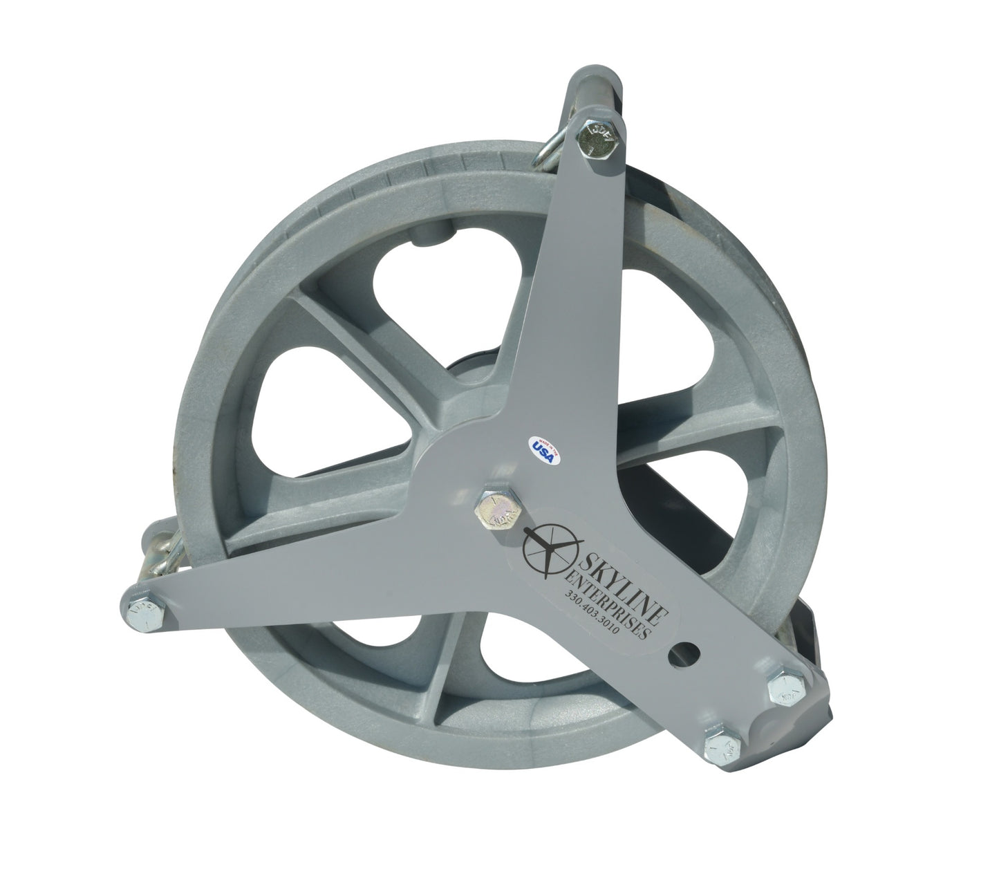 8 inch single pulley with cable guides